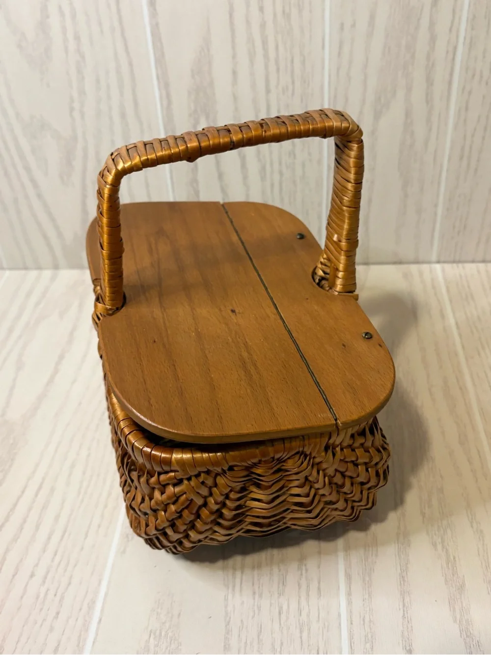 Picnic Basket Vintage Rattan Boho Cottagecore